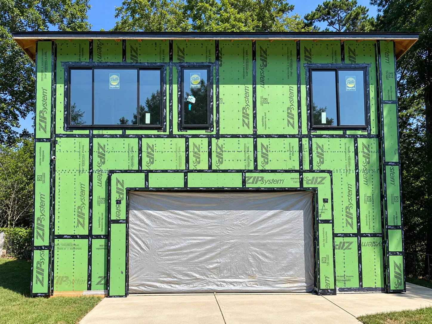 Framing and exterior sheathing on the owner-builder project