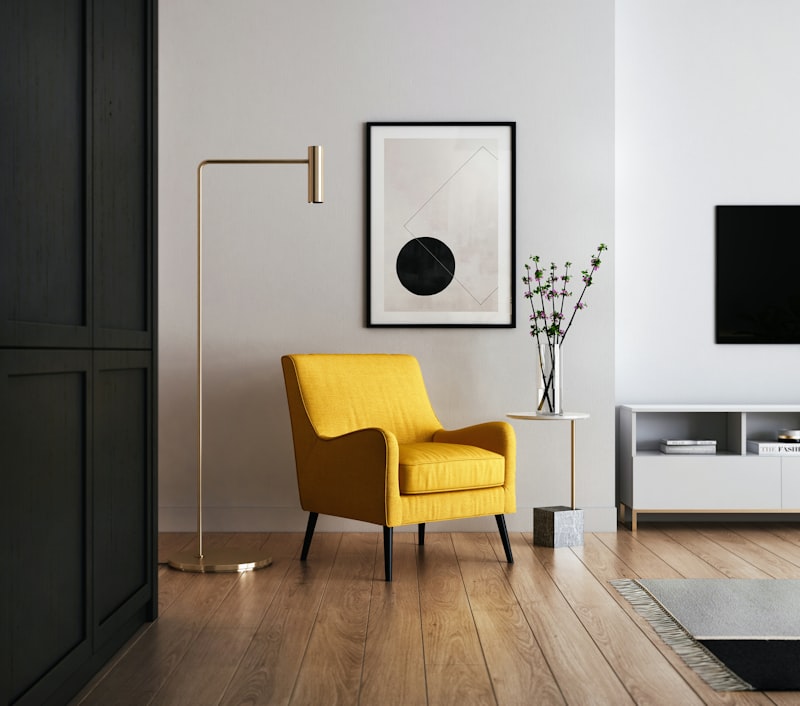 Bright, tidy living room staged for sale